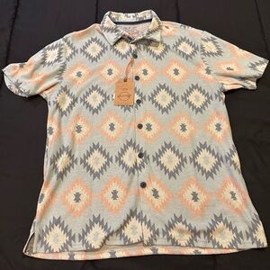 Weatherproof Men's Aztec Pattern Shirt - Gray and Orange